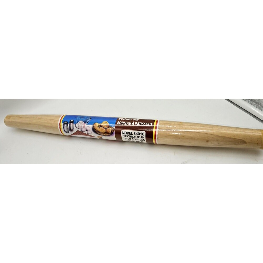 Wood French Rolling Pin 20 Inch Tapered NoHandles Pastry Dough Baking NEW